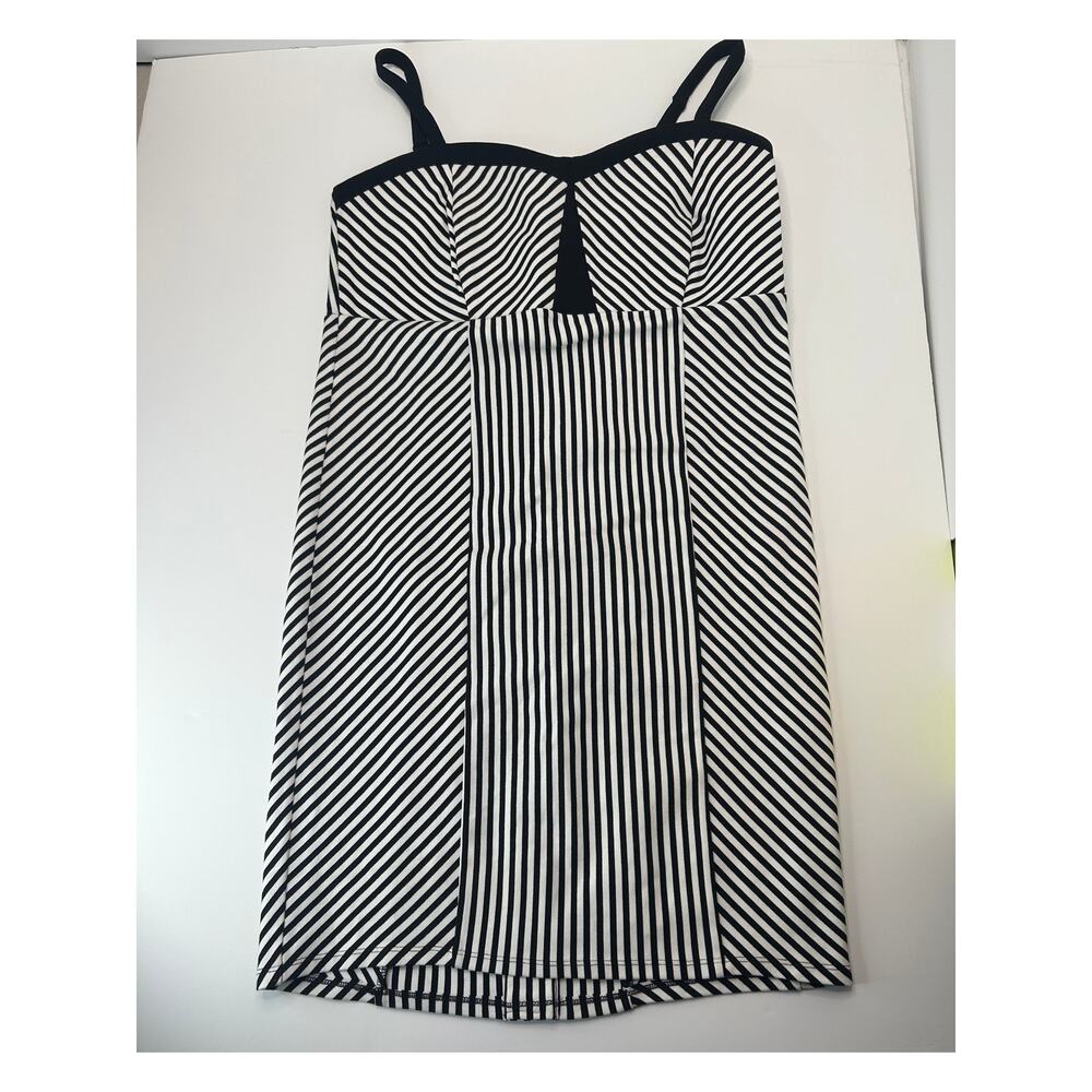Torrid Striped Neoprine Heavyweight Bodycon Dress Black/White Plus Size Women 16